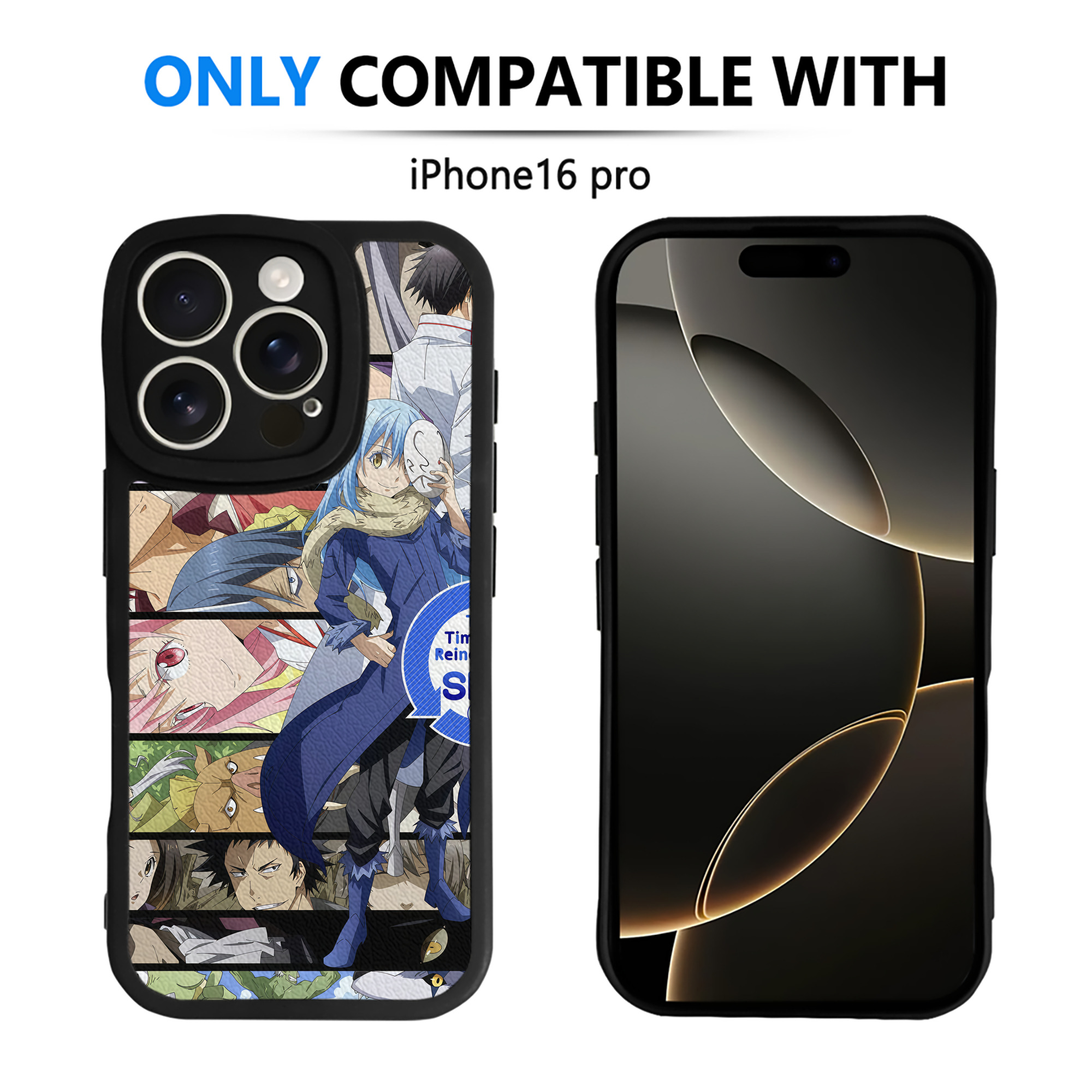 （画像用） 転スラ Regarding Reincarnated to Slime 【iPhone 16シリーズ対応】シリコンスマホケース（レザー調） 材質：シリコン
